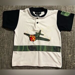 Vintage Kids Street Talk Airplane Polo with Camo Pocket